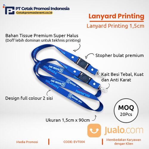 Cetak Lanyard ID Card Custom Gantungan Kalung Tali ID Card Name Tag Kualitas Premium