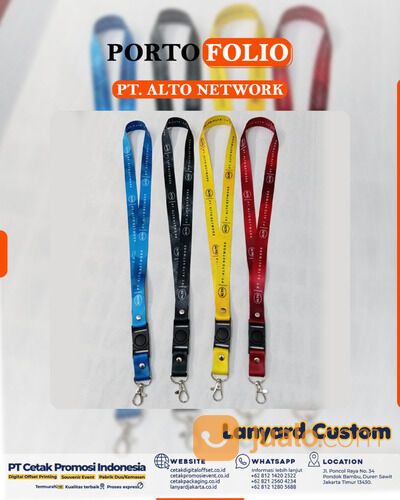 Cetak Lanyard ID Card Custom Gantungan Kalung Tali ID Card Name Tag Kualitas Premium