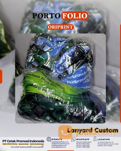 Cetak Lanyard ID Card Custom Gantungan Kalung Tali ID Card Name Tag Kualitas Premium