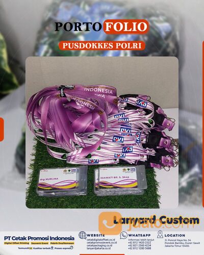 Cetak Lanyard ID Card Custom Gantungan Kalung Tali ID Card Name Tag Kualitas Premium