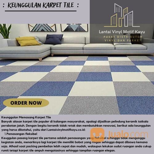 Karpet Lantai Tile COLORADO | Bahan Nylon 50cm x 50cm