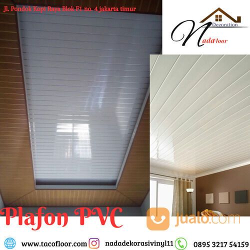 Plafon/Plafond PVC Warna Putih Polos Panjang Custom Anti Rayap