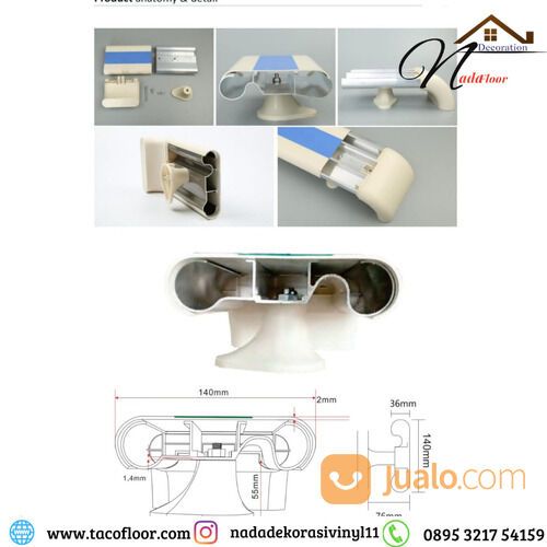 Handrail Alumunium PVC Rumah Sakit Anti Collision