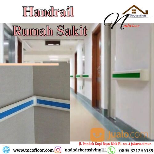 Handrail Alumunium PVC Rumah Sakit Anti Collision
