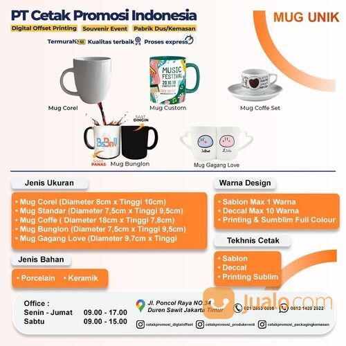 Cetak Mug Gelas Cangkir Kopi Aesthetic Lucu Custom Keramik Kualitas Premium