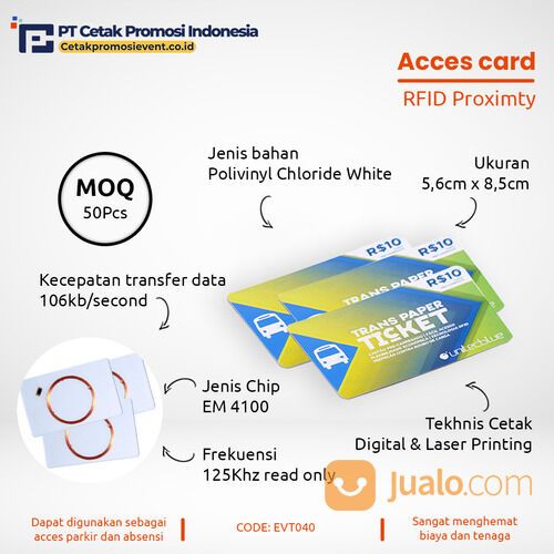 Cetak Kartu Rfid Proximity Kartu Akses Card 125 khz Kualitas Premium