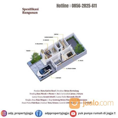 RUMAH 1 LANTAI SIAP BANGUN DI JL WATES KM 9 GAMPING SLEMAN DEKAT RS MITRA SEHAT JOGJA