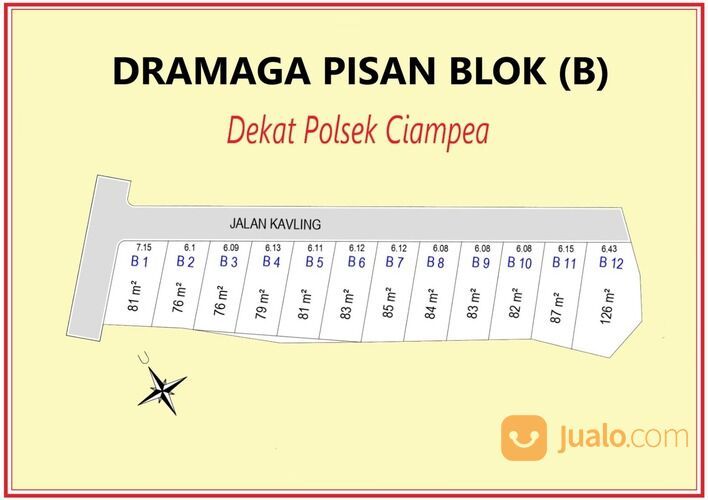 Tanah Kavling, Cocok Untuk Kost, 10 Menit ke IPB Dramaga Bogor