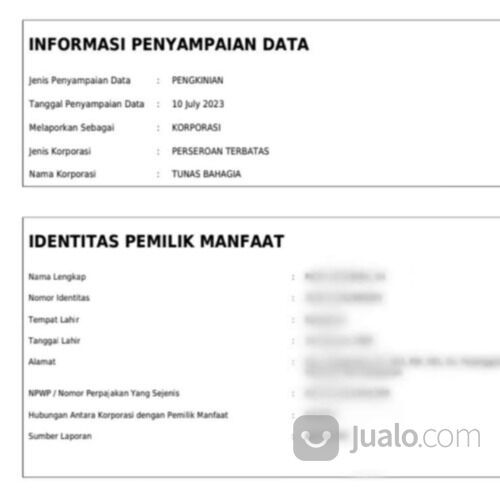Jasa Pembuatan PT Perorangan Metro 08127960316