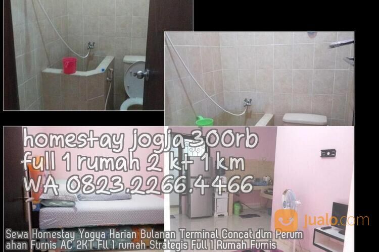 Sewa Homestay Yogya Harian Bulanan Terminal Concat dlm Perumahan Furnis AC 2KT Fll 1 rumah Strategis