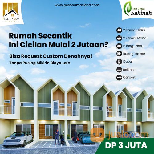 Perumahan Terjangkau The Green Sakinah Sawangan DP 3 Juta Cicilan Flat 3 Jutaan Free Biaya
