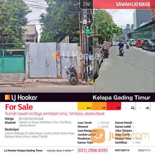 Rumah Sawah Lio Raya Jembatan Lima, Tambora, Jakarta Barat