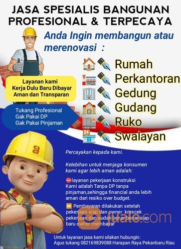 Jasa tukang bangunan profesional pekanbaru
