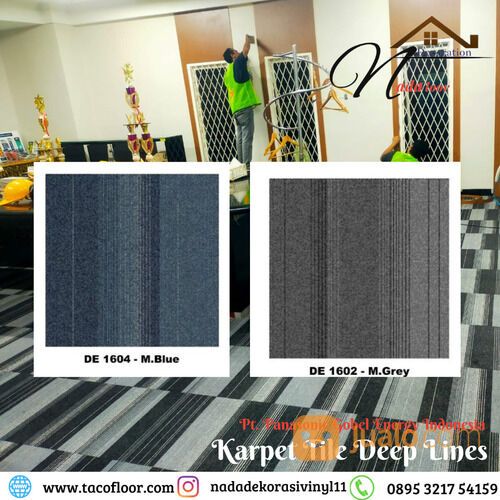 Karpet Kantor Kotak Deep Line Motif Garis Tebal 5 mm