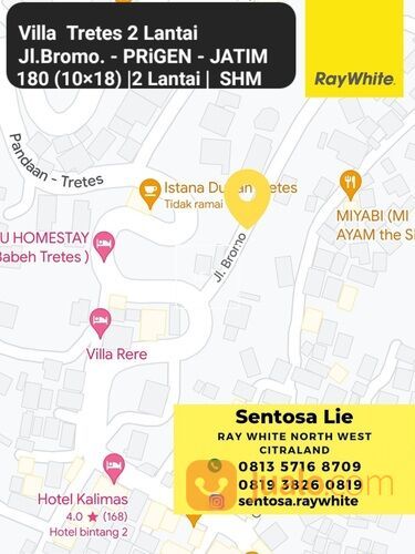 Rumah Villa Tretes Prigen - Jl. Bromo - area Lokasi Depan Hotel Kalimas