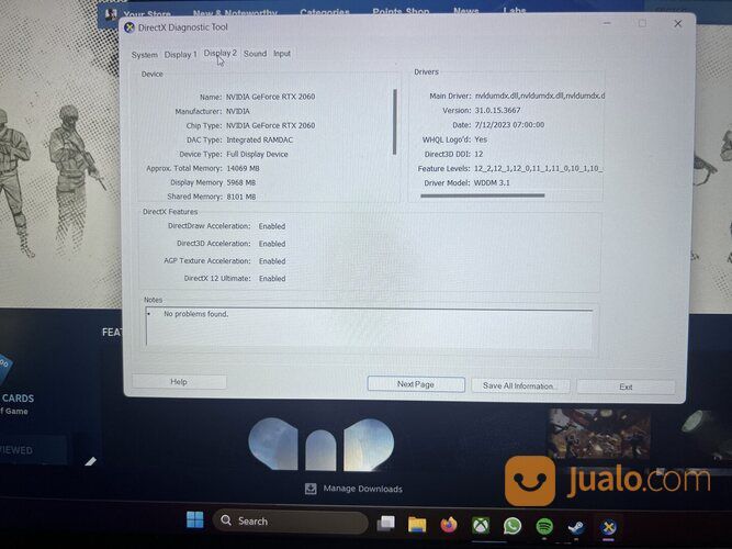 Laptop Gaming MSI GL65 i7 RTX 2060 6GB RAM 16GB