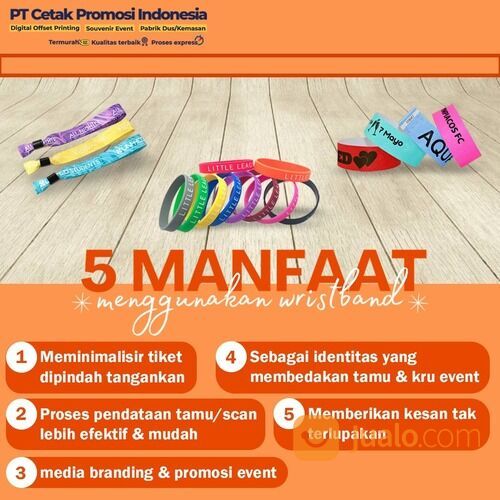 Gelang Tangan Wristband Konser Wrist Band Custom Bahan Yupo Waterproof Premium
