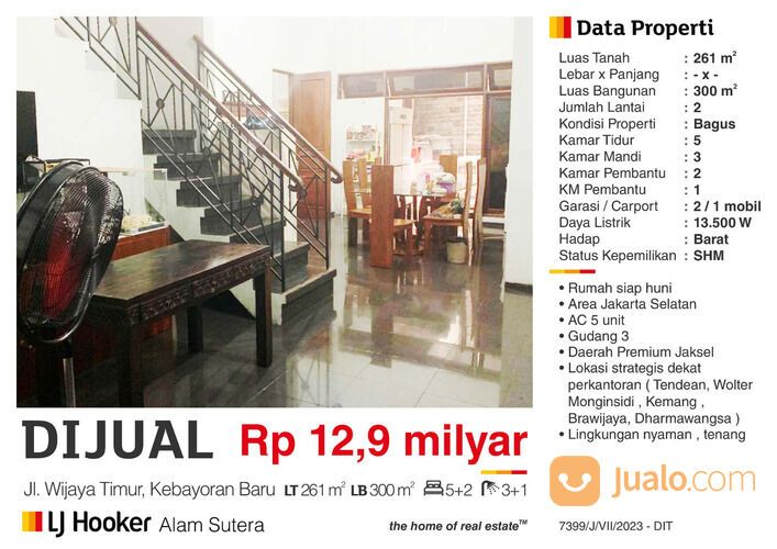 Rumah jalan Wijaya timur daerah Kebayoran Baru jaksel