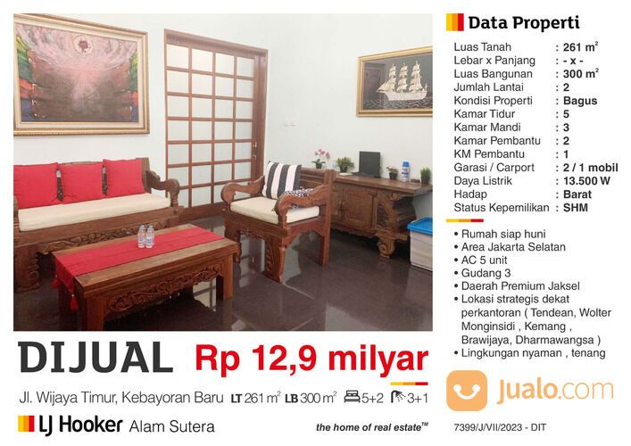 Rumah jalan Wijaya timur daerah Kebayoran Baru jaksel