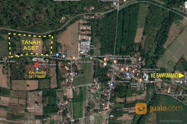 TANAH DEPAN KALIBARU COTTAGE BANYUWANGI