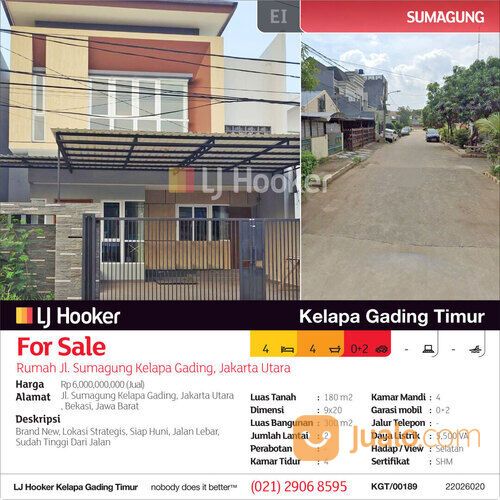Rumah Jl. Sumagung Kelapa Gading, Jakarta Utara