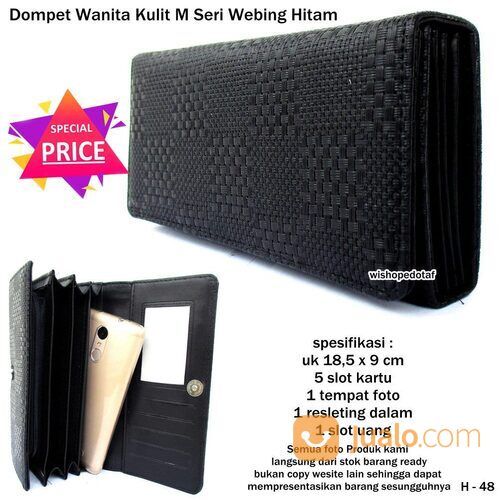 Dompet Simpel Lipat Kulit Webing Seri M Fashion