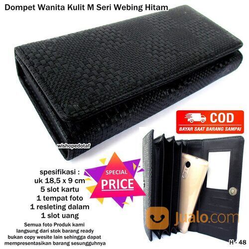 Dompet Simpel Lipat Kulit Webing Seri M Fashion