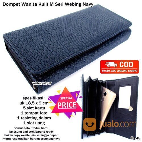 Dompet Simpel Lipat Kulit Webing Seri M Fashion