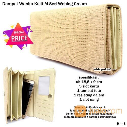 Dompet Simpel Lipat Kulit Webing Seri M Fashion