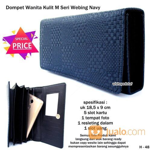 Dompet Simpel Lipat Kulit Webing Seri M Fashion