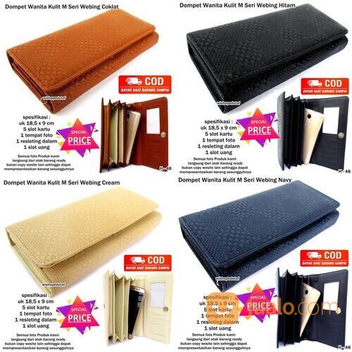Dompet Simpel Lipat Kulit Webing Seri M Fashion