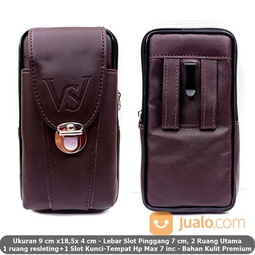 Dompet Case Hp Pinggang Pria Combi Key Kulit Max 7 ws Coffee