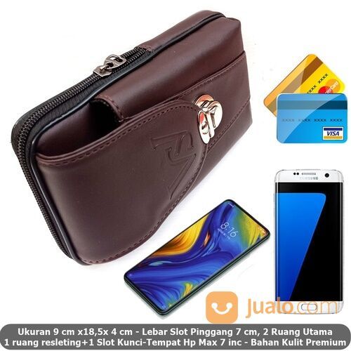 Dompet Case Hp Pinggang Pria Combi Key Kulit Max 7 ws Coffee