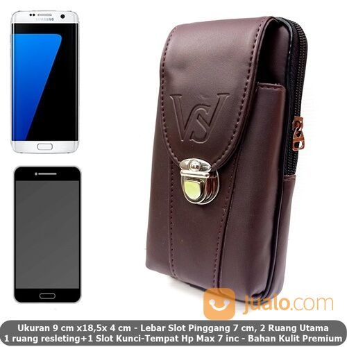 Dompet Case Hp Pinggang Pria Combi Key Kulit Max 7 ws Coffee