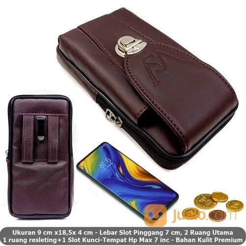 Dompet Case Hp Pinggang Pria Combi Key Kulit Max 7 ws Coffee