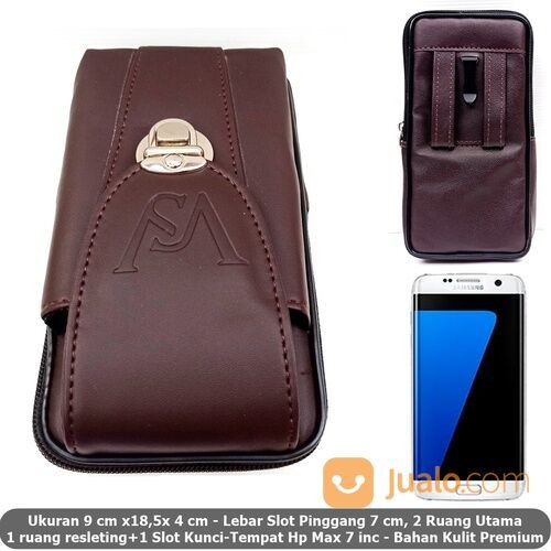 Dompet Case Hp Pinggang Pria Combi Key Kulit Max 7 ws Coffee