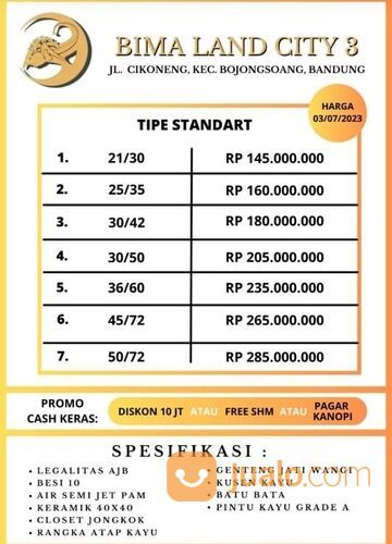 RUMAH PROMO BIMA LAND CITY 3