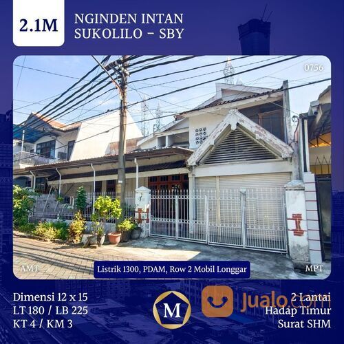 Rumah Nginden Intan Surabaya Nyaman Aman Dkt Pusat / Tengah Kota