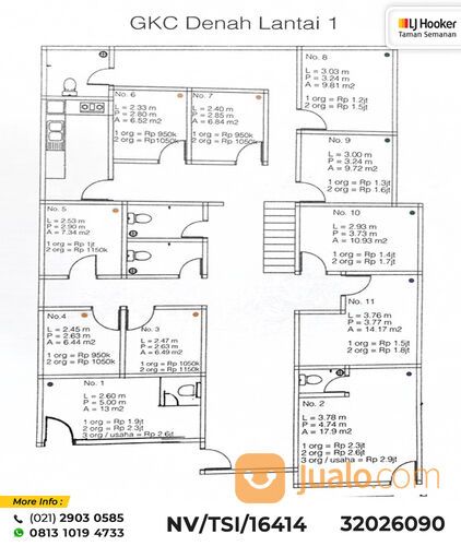 Rumah Kost Rawa Buaya, Cengkareng, 253 m², 2 Lt, SHM (TSI/16414)