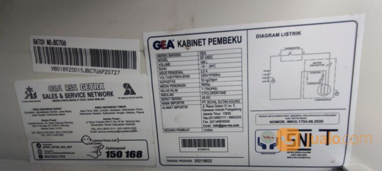 PROMO CUCI GUDANG Gea GF-24DC Upright Freezer / Kulkas Es Batu (H)