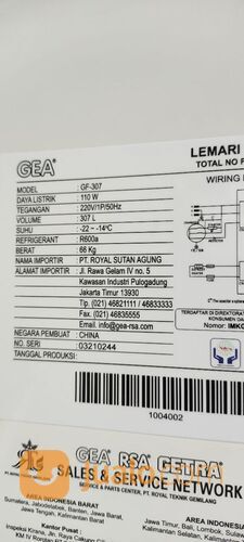 PROMO CUCI GUDANG GEA GF-307 UPRIGHT FREEZER/PENYIMPANAN MAKANAN BEKU
