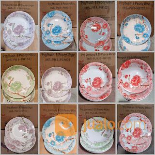 Piring Lontong Keramik Bunga Kembang Ayam Winston Dynasty