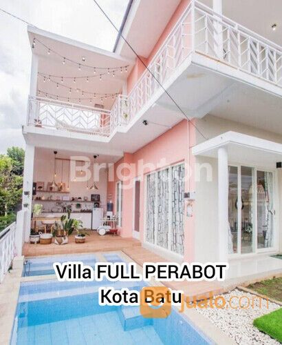 RUMAH VILLA MURAH BATU MALANG KOLAM RENANG PRIBADI LENGKAP PERABOT