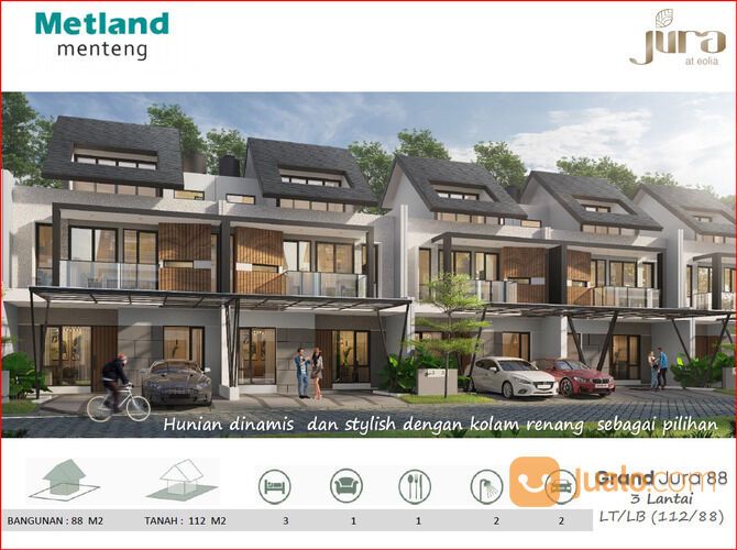 Rumah Cluster 3 Lantai Murah di Metland Menteng Cakung Jaktim | Grand Jura 88