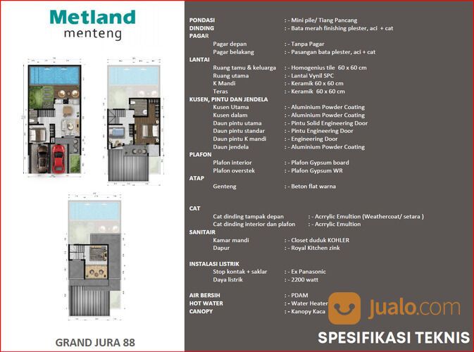 Rumah Cluster 3 Lantai Murah di Metland Menteng Cakung Jaktim | Grand Jura 88
