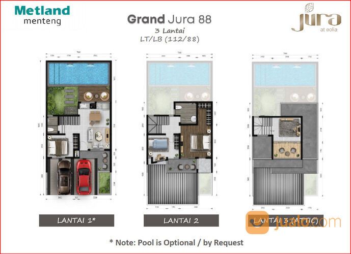 Rumah Cluster 3 Lantai Murah di Metland Menteng Cakung Jaktim | Grand Jura 88