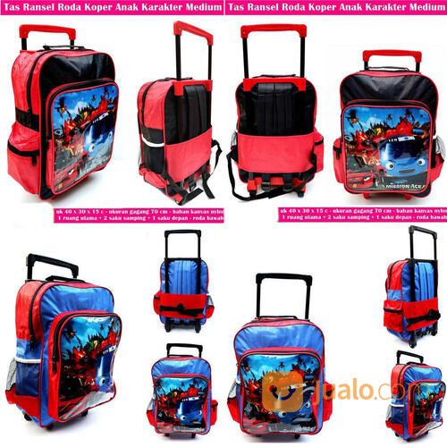 Tas Sekolah roda Ransel Bus Red - Blue