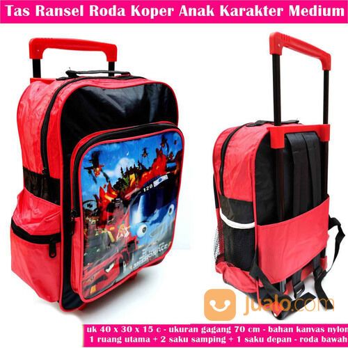 Tas Sekolah roda Ransel Bus Red - Blue