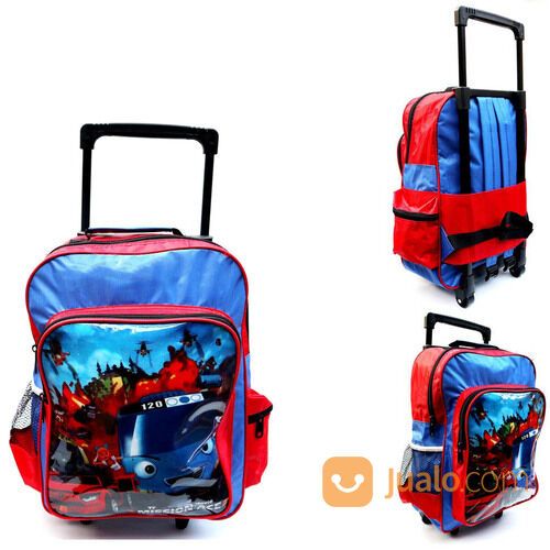 Tas Sekolah roda Ransel Bus Red - Blue