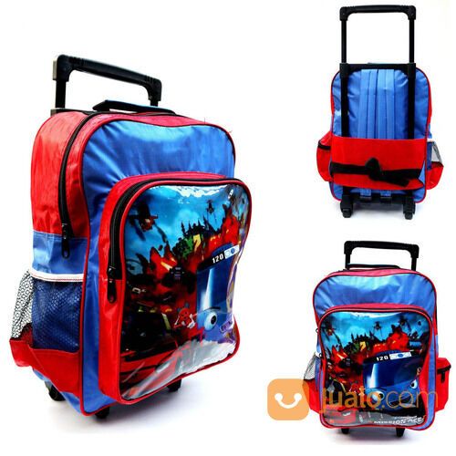 Tas Sekolah roda Ransel Bus Red - Blue